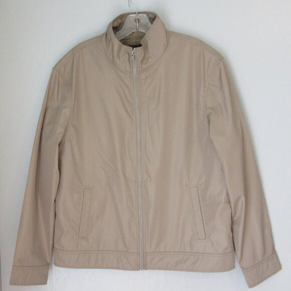 Michael Kors Tan Removable Vest Mock Neck Pockets Zip Long Sleeve Large Jacket - Picture 5 of 10